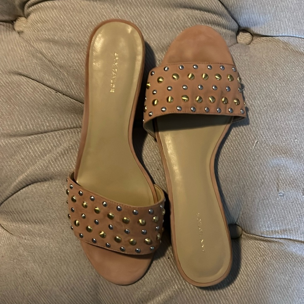Ann Taylor rose studded slides